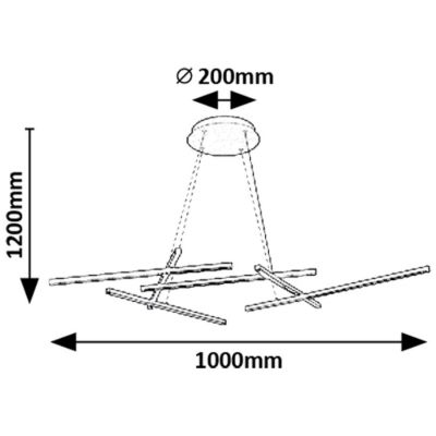 Rabalux Severine inteligentna lampa wisząca 5x40 W biała-czarna-złota 72369