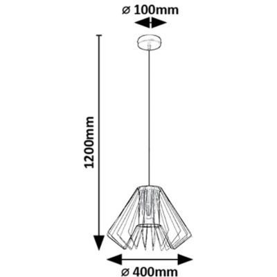 Rabalux Emerencia lampa wisząca 1x40 W czarna-przydymiona 72372