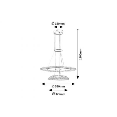 Rabalux Zofrael lampa wisząca 2x36 W złota 72412