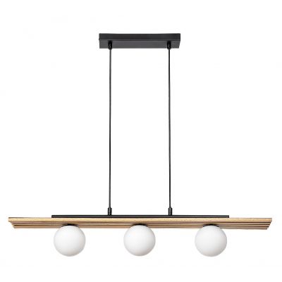 Rabalux Noxelle lampa wisząca 3x5 W czarna-drewno 72421