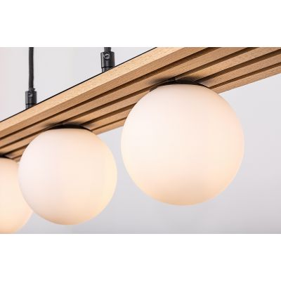 Rabalux Noxelle lampa wisząca 3x5 W czarna-drewno 72421