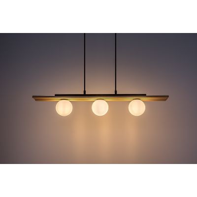 Rabalux Noxelle lampa wisząca 3x5 W czarna-drewno 72421
