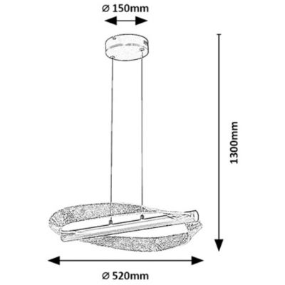 Rabalux Olyssia lampa wisząca 24 W złota 72463