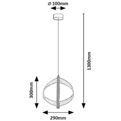 Rabalux Olyssia lampa wisząca 8 W złota 72464