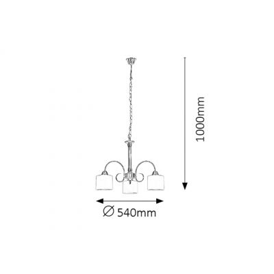 Rabalux Edith lampa wisząca 3x60W mosiądz/biała 7275