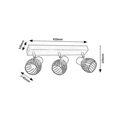 Rabalux Aberama lampa podsufitowa 3x10W czarny mat 73003