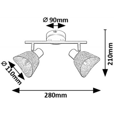 Rabalux Farelia lampa podsufitowa 2x10 W czarna-szara 73006
