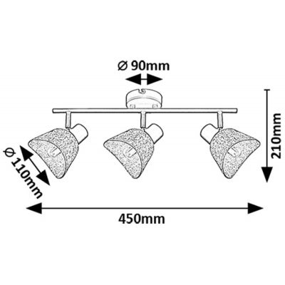 Rabalux Farelia lampa podsufitowa 3x10 W czarna-szara 73007