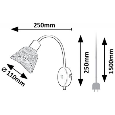 Rabalux Farelia kinkiet 1x10 W czarny-szary 73009