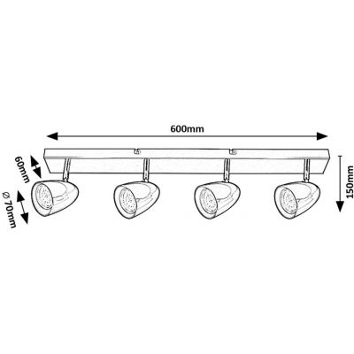 Rabalux Perico lampa podsufitowa 4x5 W biała 73022