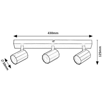 Rabalux Rogelio lampa podsufitowa 3x5 W czarna 73025