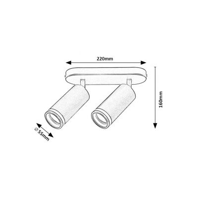Rabalux Senobia lampa podsufitowa 2x35 W czarna 73034