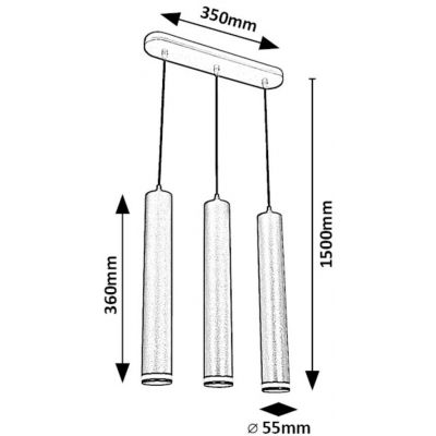 Rabalux Senobia lampa wisząca 3x5 W czarna 73037