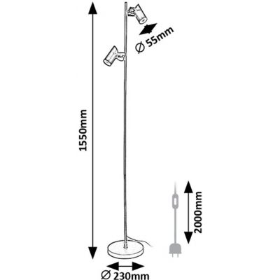 Rabalux Maximilian lampa stojąca 2x25 W czarna 73046