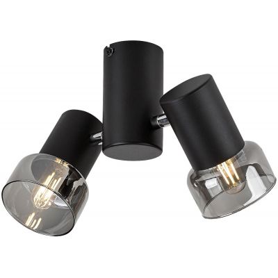 Rabalux Hatice lampa podsufitowa 2x15 W czarna-przydymiona 73053