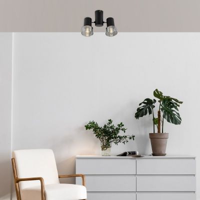 Rabalux Hatice lampa podsufitowa 2x15 W czarna-przydymiona 73053