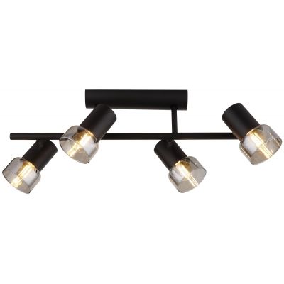 Rabalux Hatice lampa podsufitowa 4x15 W czarna-przydymiona 73054