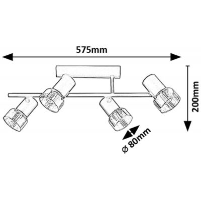 Rabalux Hatice lampa podsufitowa 4x15 W czarna-przydymiona 73054