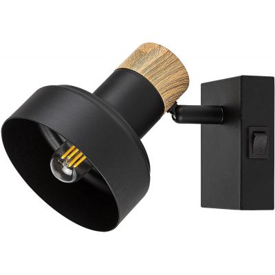 Rabalux Saskia kinkiet 1x15 W czarny-drewno 73055