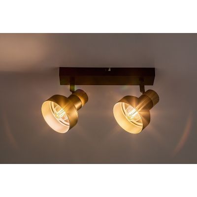Rabalux Saskia lampa podsufitowa 2x15 W czarna-drewno 73056