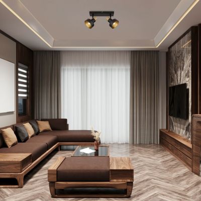 Rabalux Saskia lampa podsufitowa 2x15 W czarna-drewno 73056