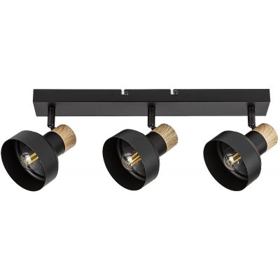 Rabalux Saskia lampa podsufitowa 3x15 W czarna-drewno 73057