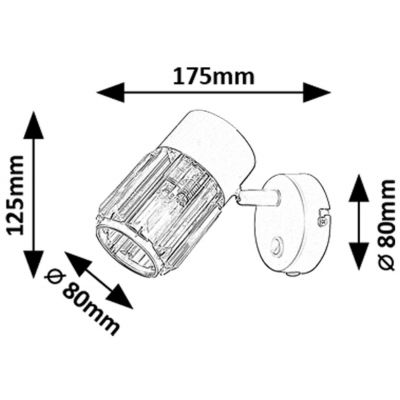 Rabalux Venaro kinkiet 1x15 W czarny-przezroczysty 73059