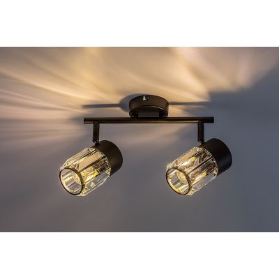 Rabalux Venaro lampa podsufitowa 2x15 W czarna-przezroczysta 73060