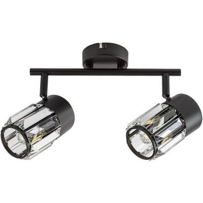 Rabalux Venaro lampa podsufitowa 2x15 W czarna-przezroczysta 73060
