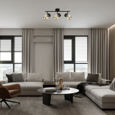 Rabalux Venaro lampa podsufitowa 3x15 W czarna-przezroczysta 73061