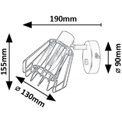 Rabalux Emerencia kinkiet 1x40 W czarny-przydymiony 73067