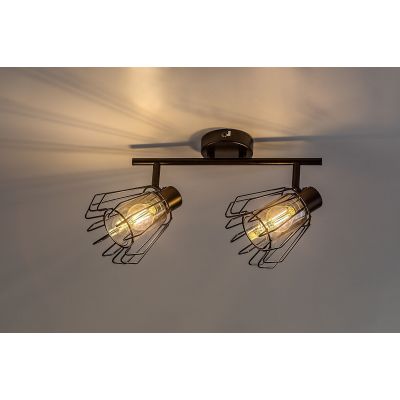 Rabalux Emerencia lampa podsufitowa 2x40 W czarna-przydymiona 73068
