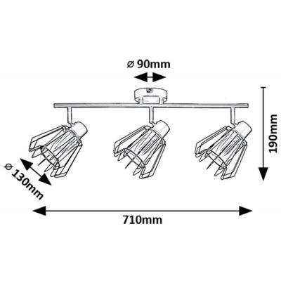 Rabalux Emerencia lampa podsufitowa 3x40 W czarna-przydymiona 73069