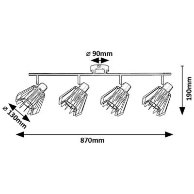 Rabalux Emerencia lampa podsufitowa 4x40 W czarna-przydymiona 73070