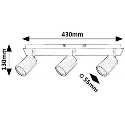 Rabalux Gerhard lampa podsufitowa 3x15 W szara 73073