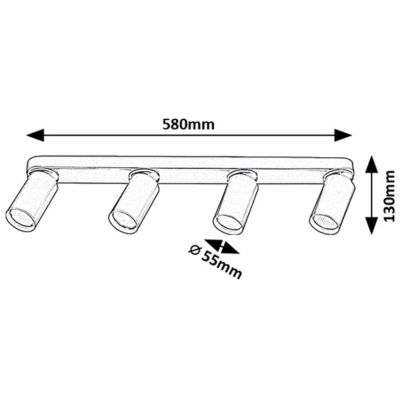 Rabalux Mirina lampa podsufitowa 4x5 W złota 73078