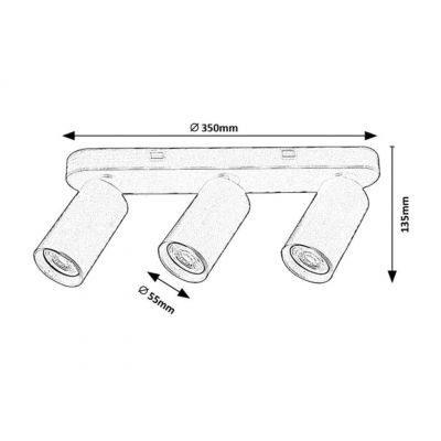 Rabalux Yorli lampa podsufitowa 3x7 W czarna 73083