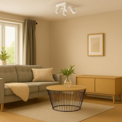 Rabalux Yorli lampa podsufitowa 4x7 W biała 73088