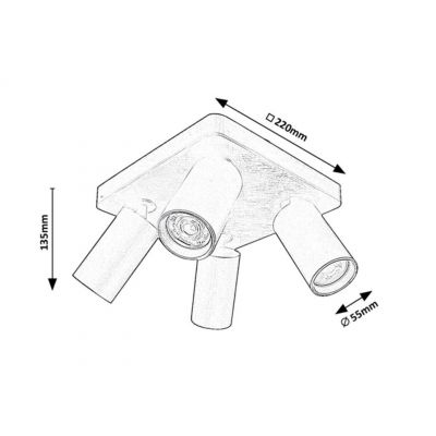 Rabalux Yorli lampa podsufitowa 4x7 W biała 73088