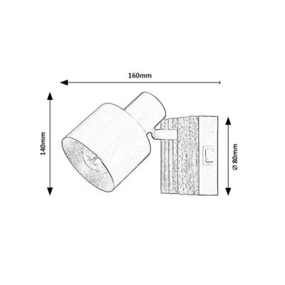 Rabalux Noxelle kinkiet 1x5 W czarny-drewno 71421