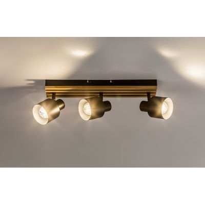 Rabalux Noxelle lampa podsufitowa 3x10 W czarna-drewno 73422