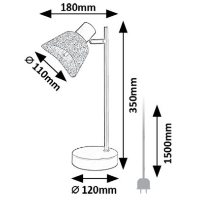 Rabalux Farelia lampa stołowa 1x10 W czarna-popielata 74018