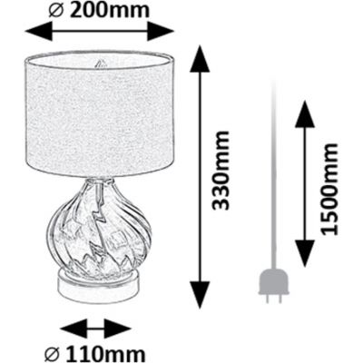 Rabalux Pirelo lampa stołowa 1x25 W czarna-przydymiona 74034