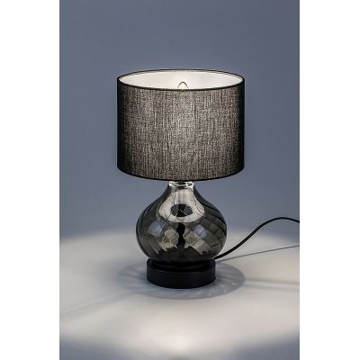 Rabalux Pirelo lampa stołowa 1x25 W czarna-przydymiona 74034