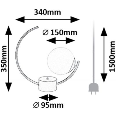 Rabalux Mesiro lampa stołowa 1x25 W biała-czarna 74035