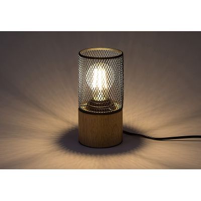 Rabalux Chadwick lampa stołowa 1x25W czarny/buk 74040