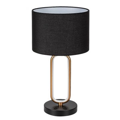 Rabalux Domiro lampa stołowa 1x60 W czarna/złota 74044