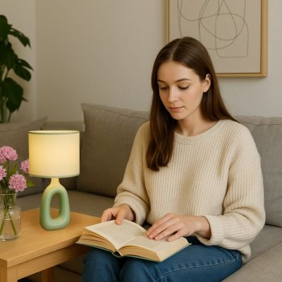 Rabalux Sylira lampa stołowa 1x40 W zielona 74071