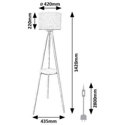 Rabalux Trevia lampa stojąca 1x40 W drewno 74108