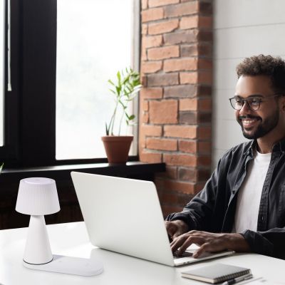 Rabalux Zavier lampa stołowa 1x5 W czarna-beżowa 74214